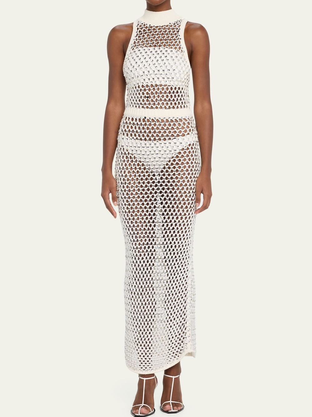 Diotima Rye Crystal Maxi Dress in Ivory Size 1 (XS/S)